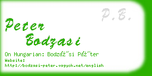 peter bodzasi business card
